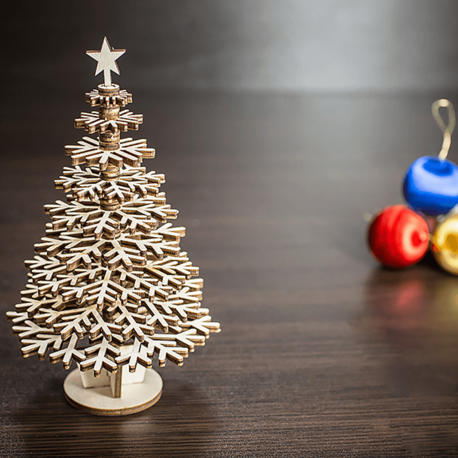 Kit Christmas Tree 3D Puzzle Eco Wood Art--