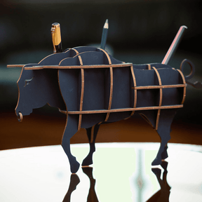 Kit Office Helper | Bull Mechanical Wooden Puzzle Eco Wood Art--