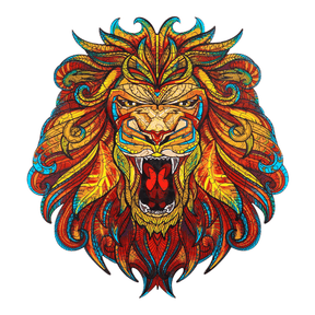Lion menaçant | Puzzle magique en bois-MagicHolz-stately-lion-s-0098925394960
