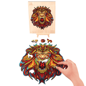 Lion menaçant | Puzzle magique en bois-MagicHolz--