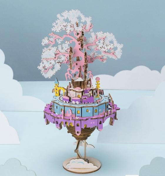 City in the sky music box-3D puzzle-Robotime--