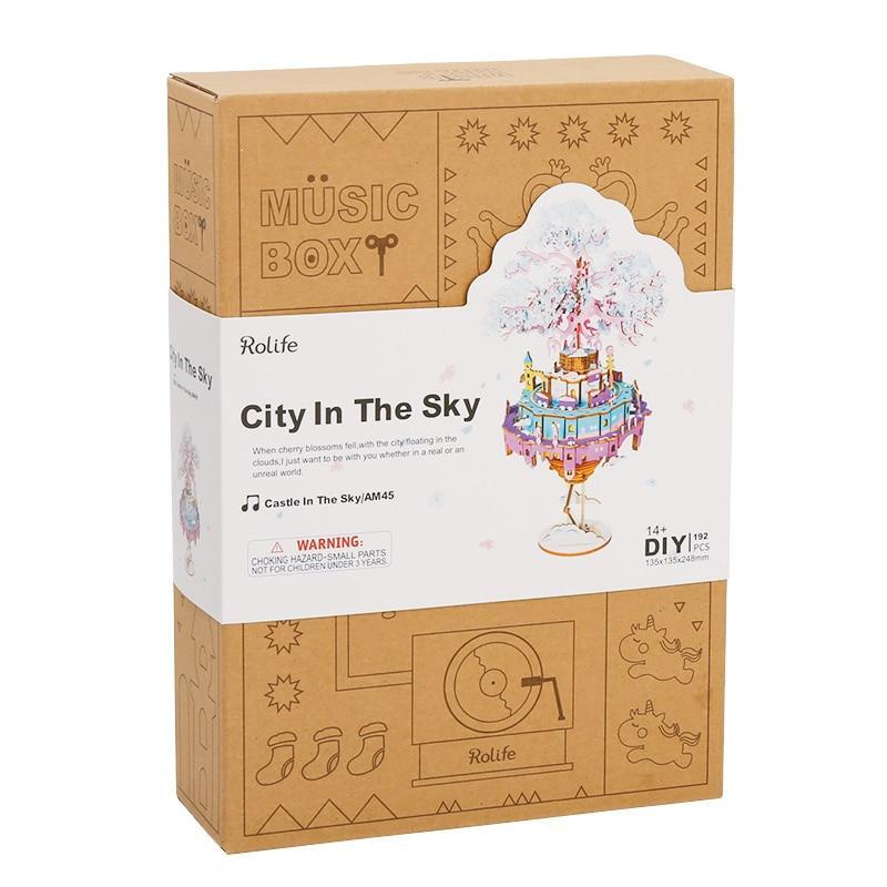 City in the Sky Music Box-3D Puzzle-Robotime--