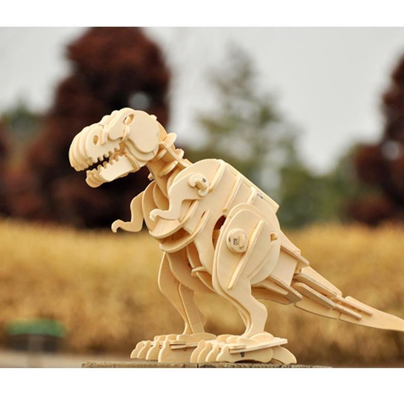 T-Rex qui marche - Puzzle mécanique en bois à commande sonore-Robotime--