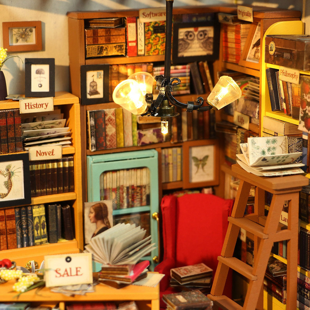 Sam's Study (Study)-Miniature House-Robotime--