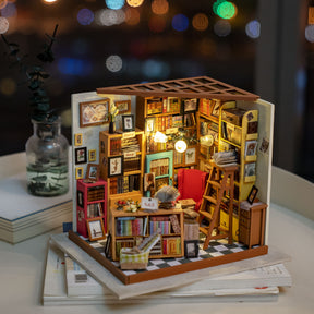 Sam's Study (Study)-Miniature House-Robotime--