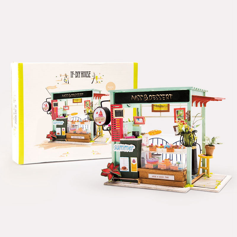 Ice Cream Station (Ice Cream & Dessert Station)-Miniature House-Robotime--.