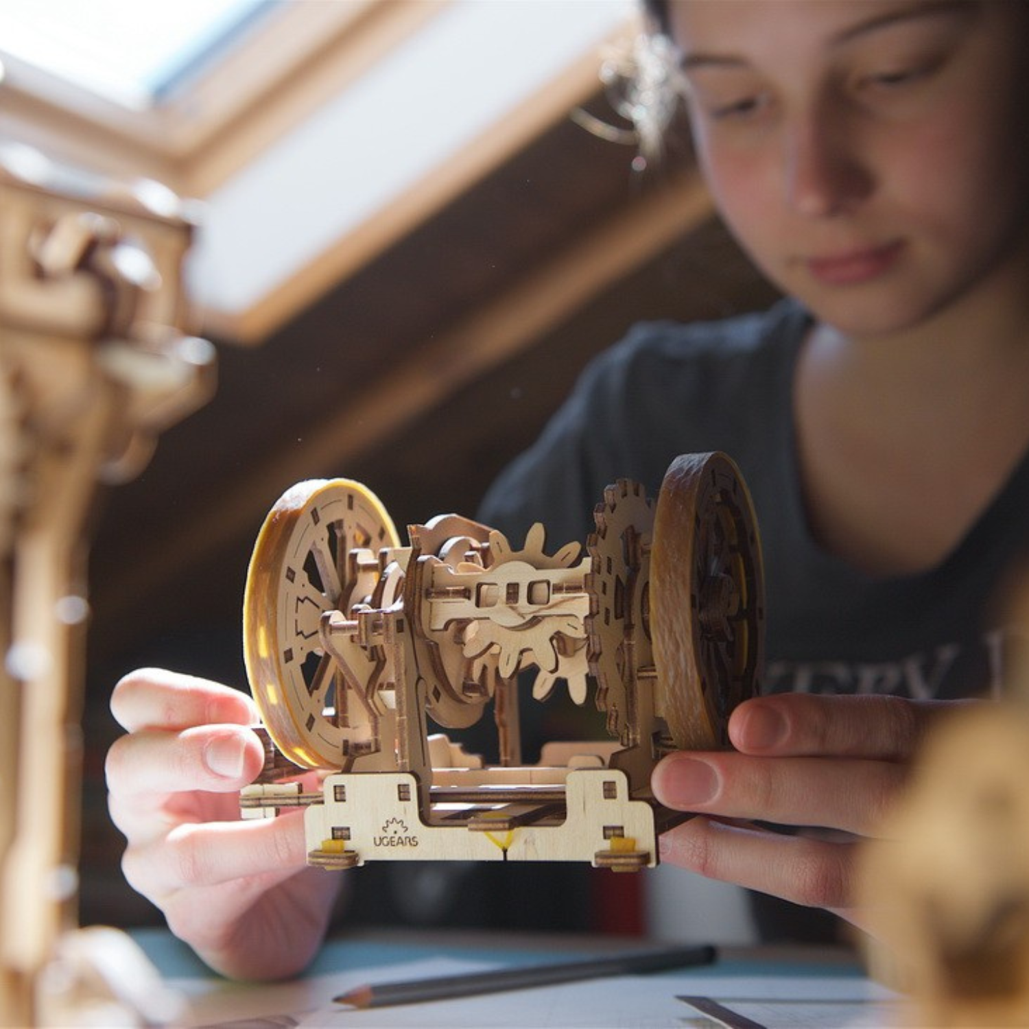 Engrenage différentiel-Puzzle mécanique en bois-Ugears--