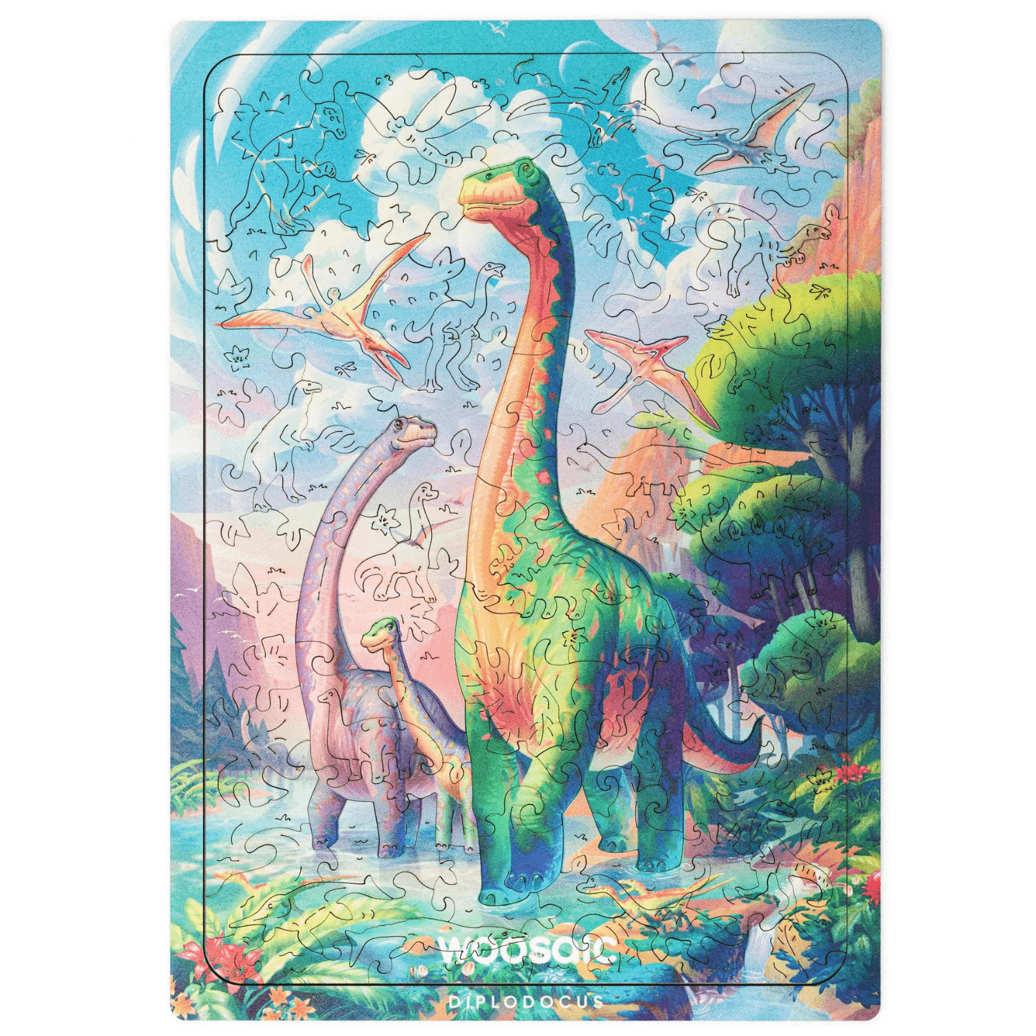 Dino Diplodocus Puzzle-Holzpuzzle-Unidragon--