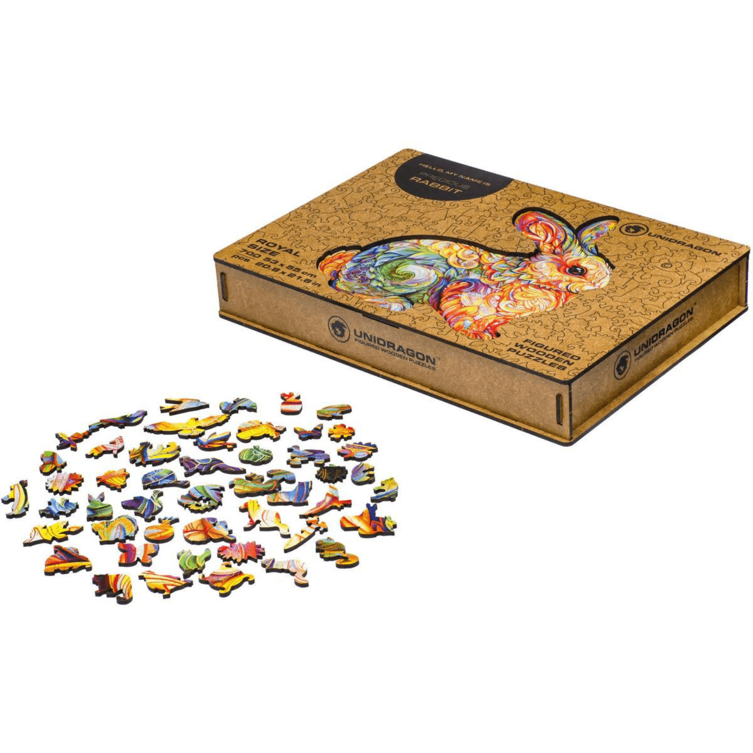 Edel Konijn Houten Puzzel-Unidragon--