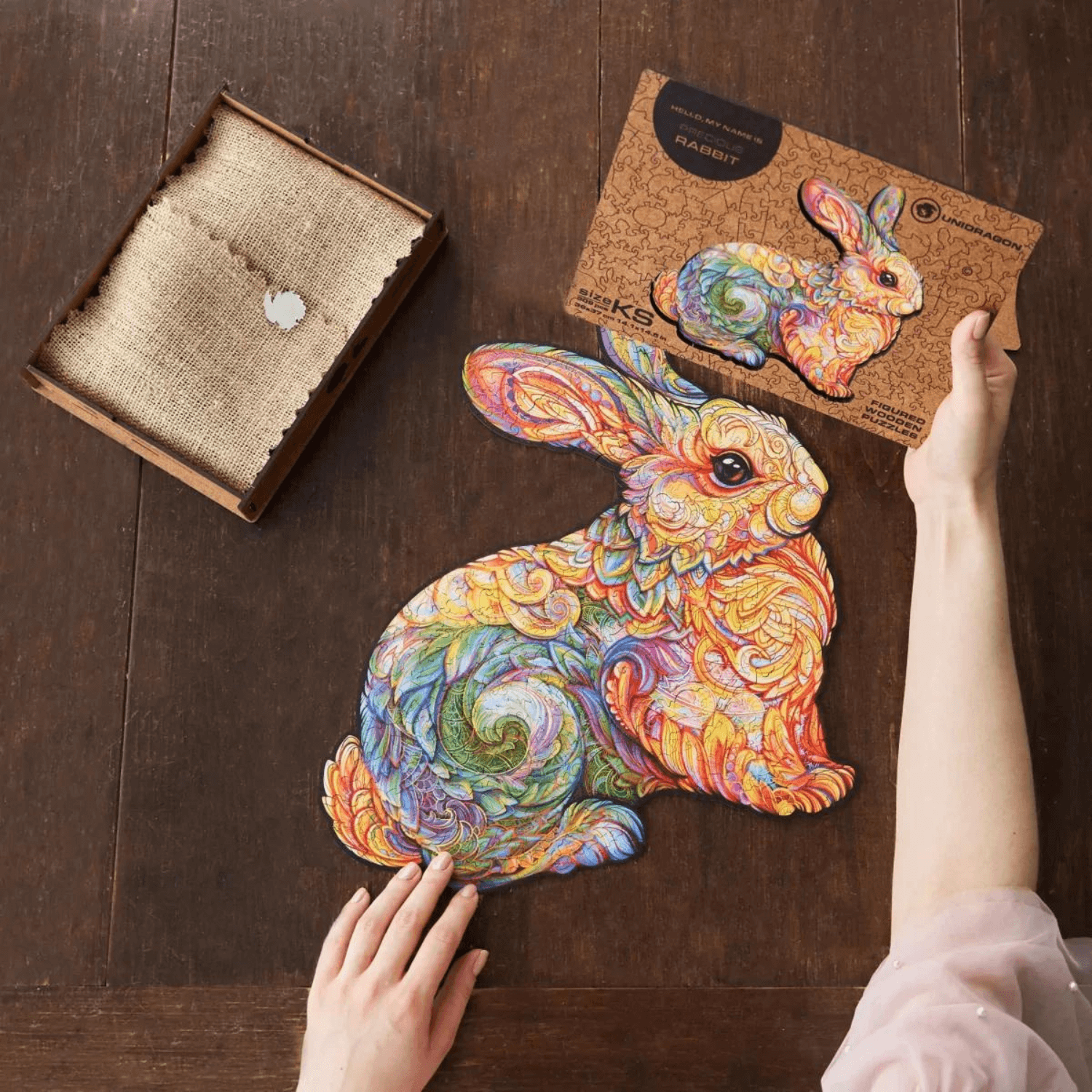 Noble rabbit wooden puzzle-Unidragon--