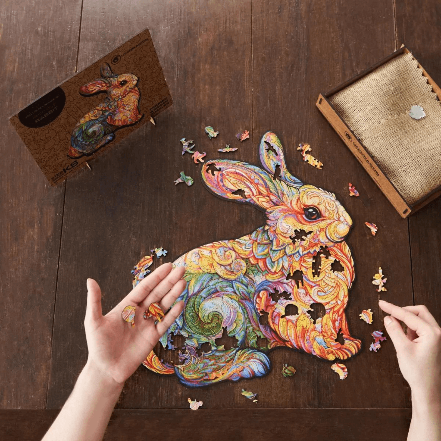 Puzzle noble en bois de lapin-Unidragon--