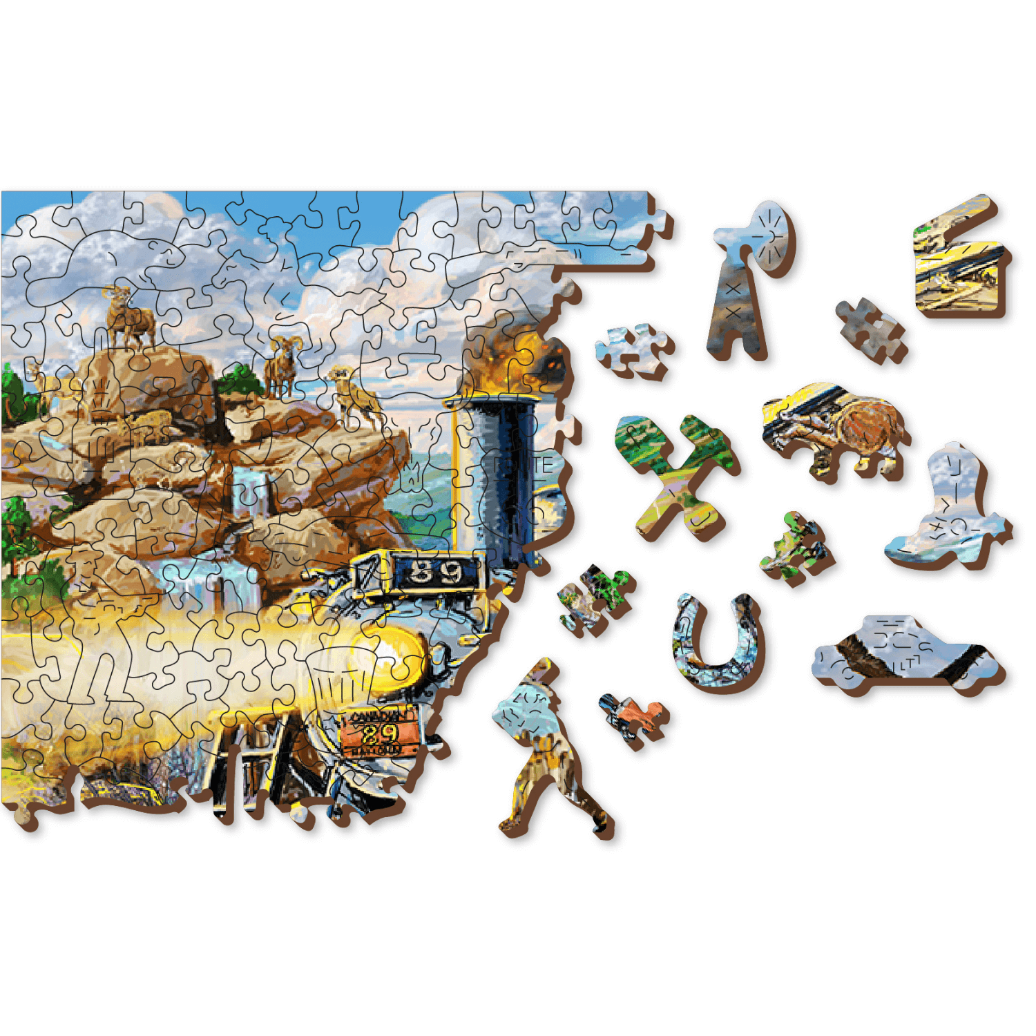 Puzzle de chemin de fer | Puzzle en bois 505-Puzzle en bois-WoodenCity--