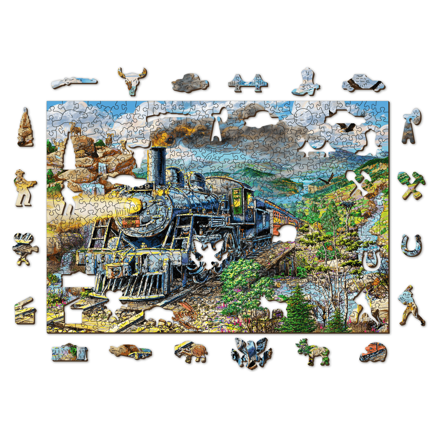 Puzzle de chemin de fer | Puzzle en bois 505-Puzzle en bois-WoodenCity--