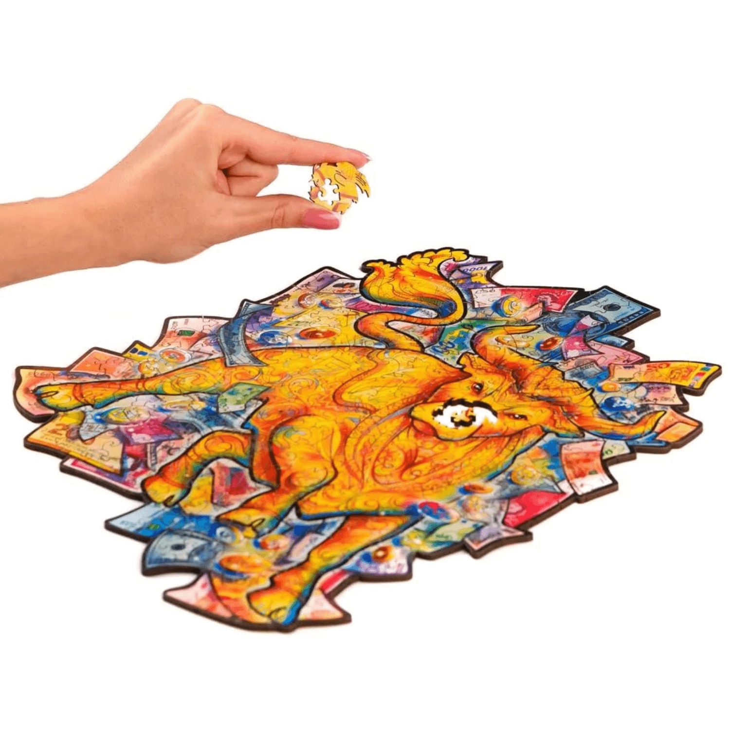 Successful bull wooden puzzle unidragon--