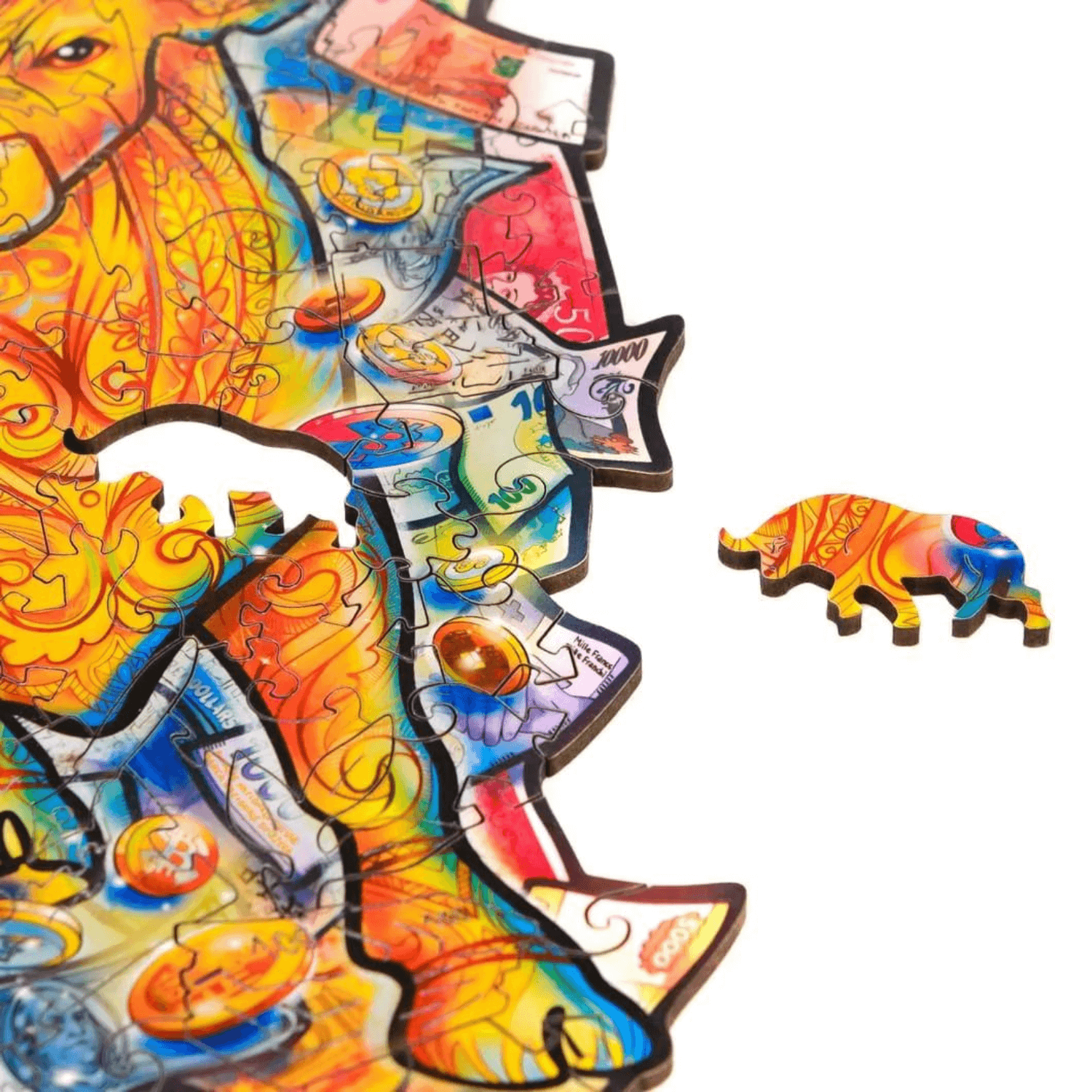 Successful bull wooden puzzle unidragon--