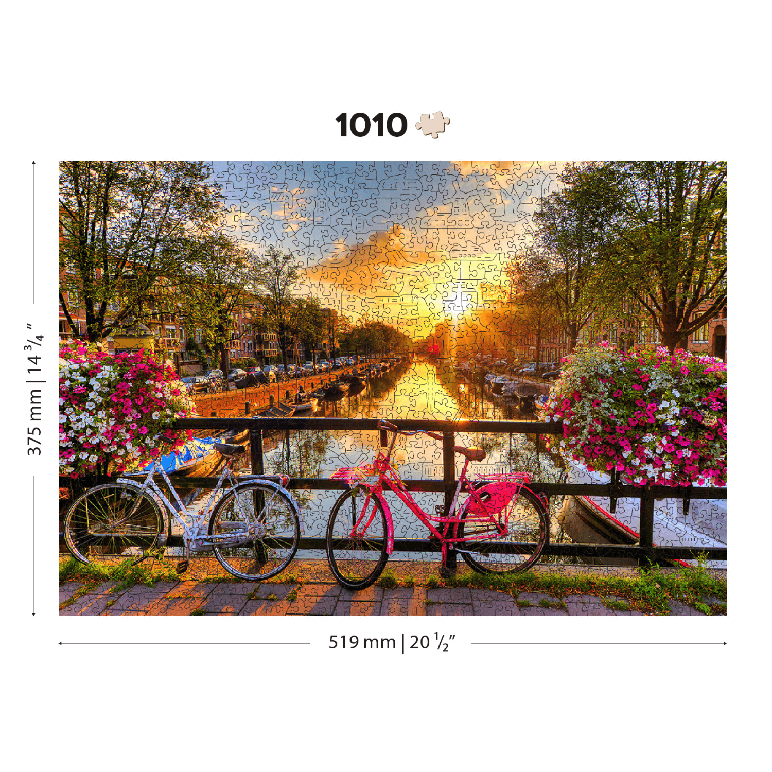 Vélos d'Amsterdam | Puzzle en bois 1010-Puzzle en bois-WoodenCity--