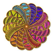 Farbenfrohe Mandala Puzzles | Magische Holzpuzzle-Holzpuzzle-MagicHolz-mandala-rainbow-xl-0098925395011