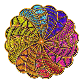 Kleurrijke mandala puzzels | Magische houten legpuzzels-MagicHolz-mandala-regenboog-xl-0098925395011