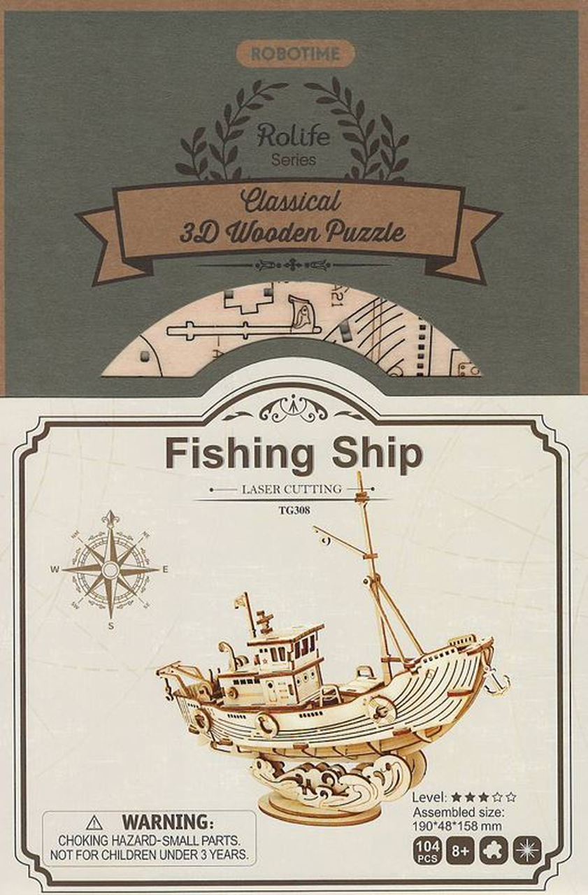 DIY Fishing Ship 3D Puzzle Robotime--