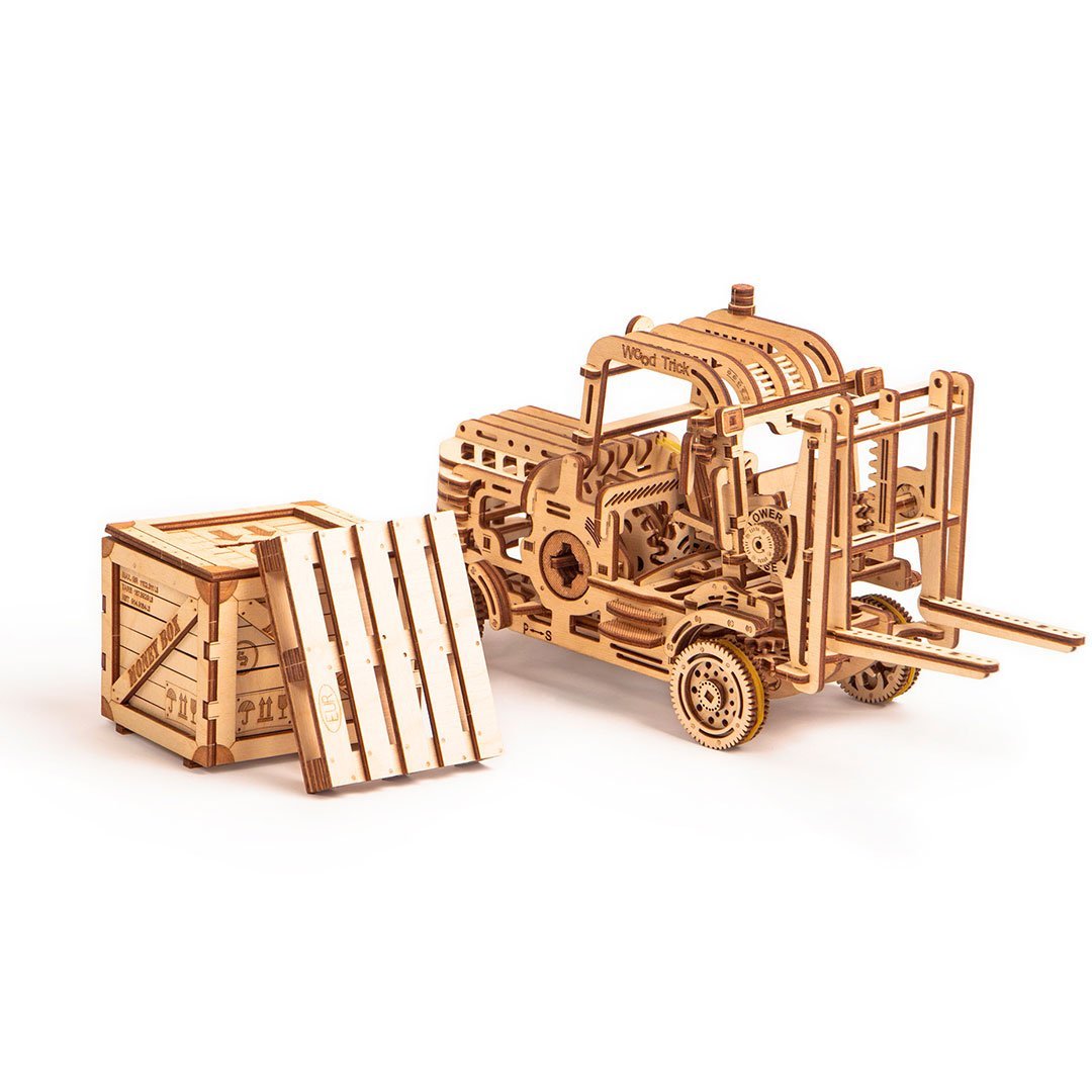 Gabelstapler-Mechanisches Holzpuzzle-WoodTrick--