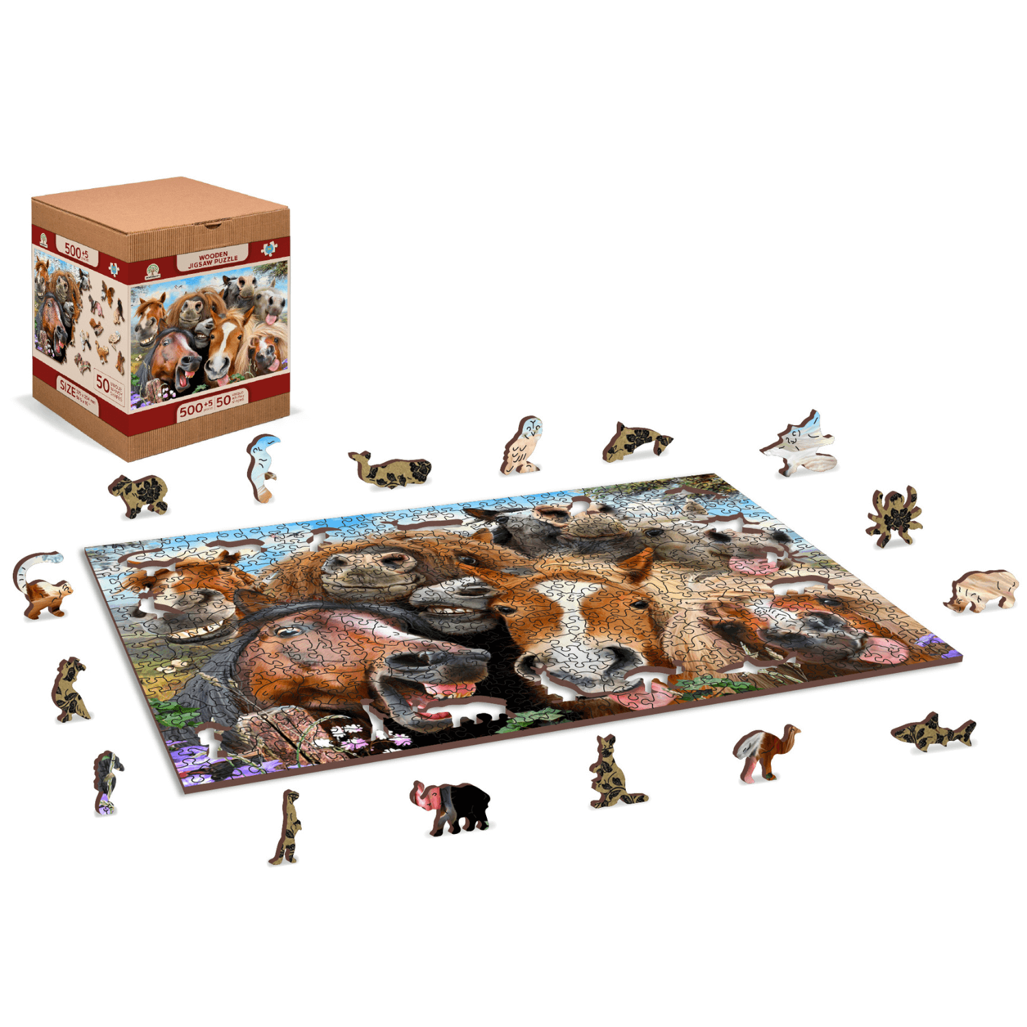 Crazy Horses Jigsaw Puzzle | Wooden Puzzle 505-WoodenCity--