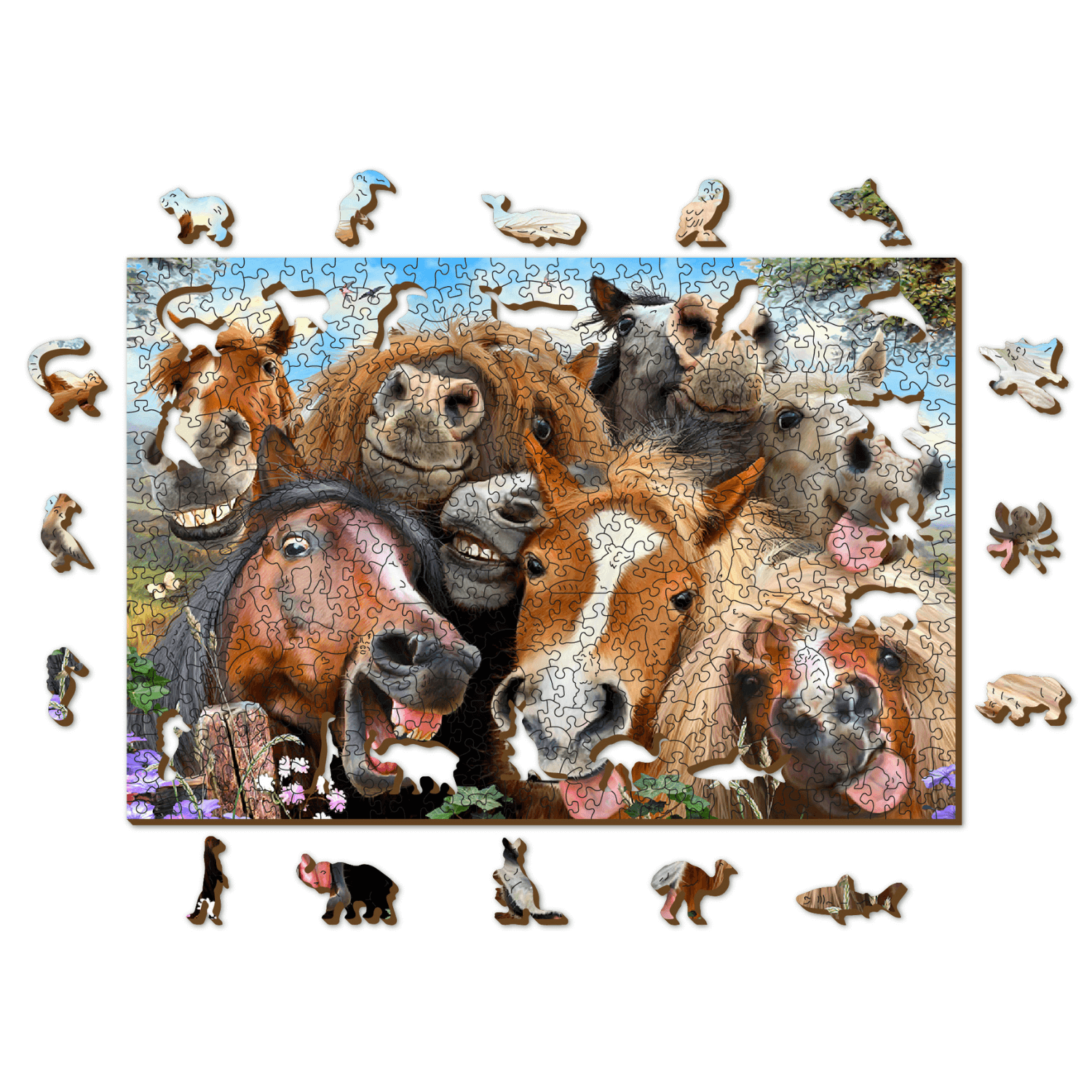 Crazy Horses Jigsaw Puzzle | Wooden Puzzle 505-WoodenCity--