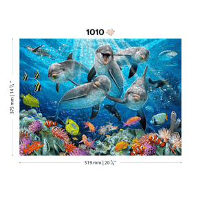 Happy Dolphins Jigsaw Puzzle | Wooden Puzzle 1010-WoodenCity--