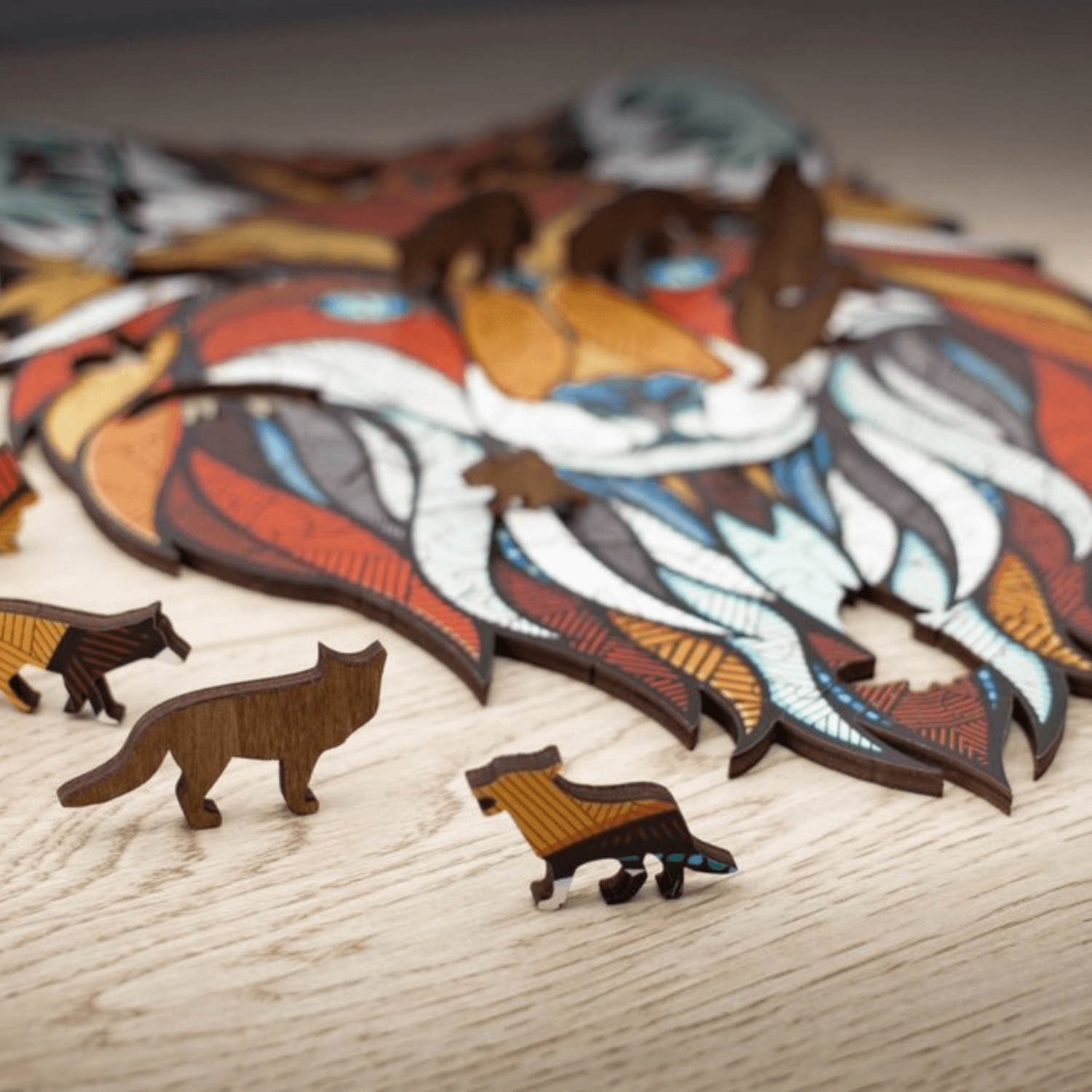 Fox | wooden puzzle wood puzzle eco wood art--