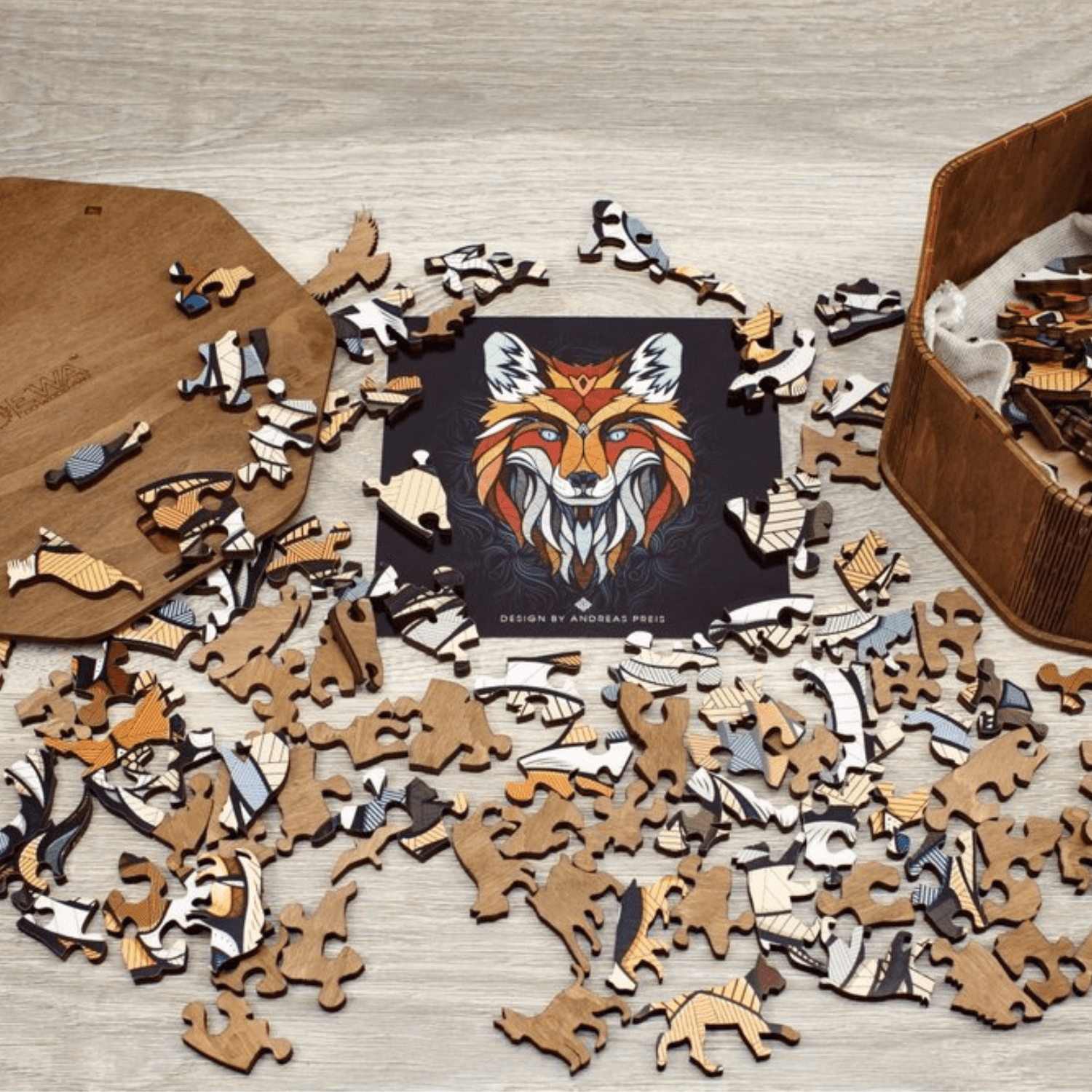 Vos | houten puzzel - eco hout kunst -