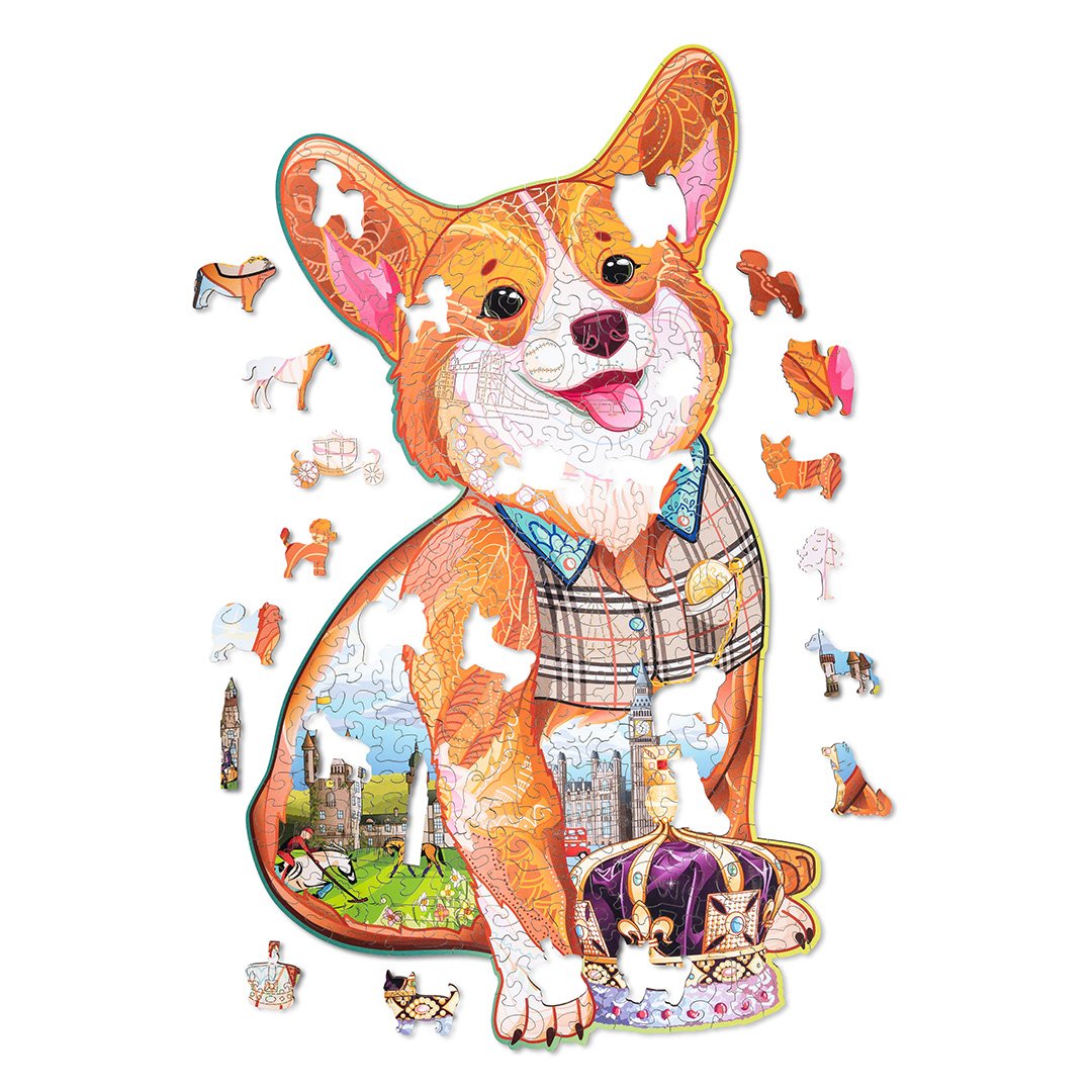 Puzzle royal en bois Corgi-WoodTrick--