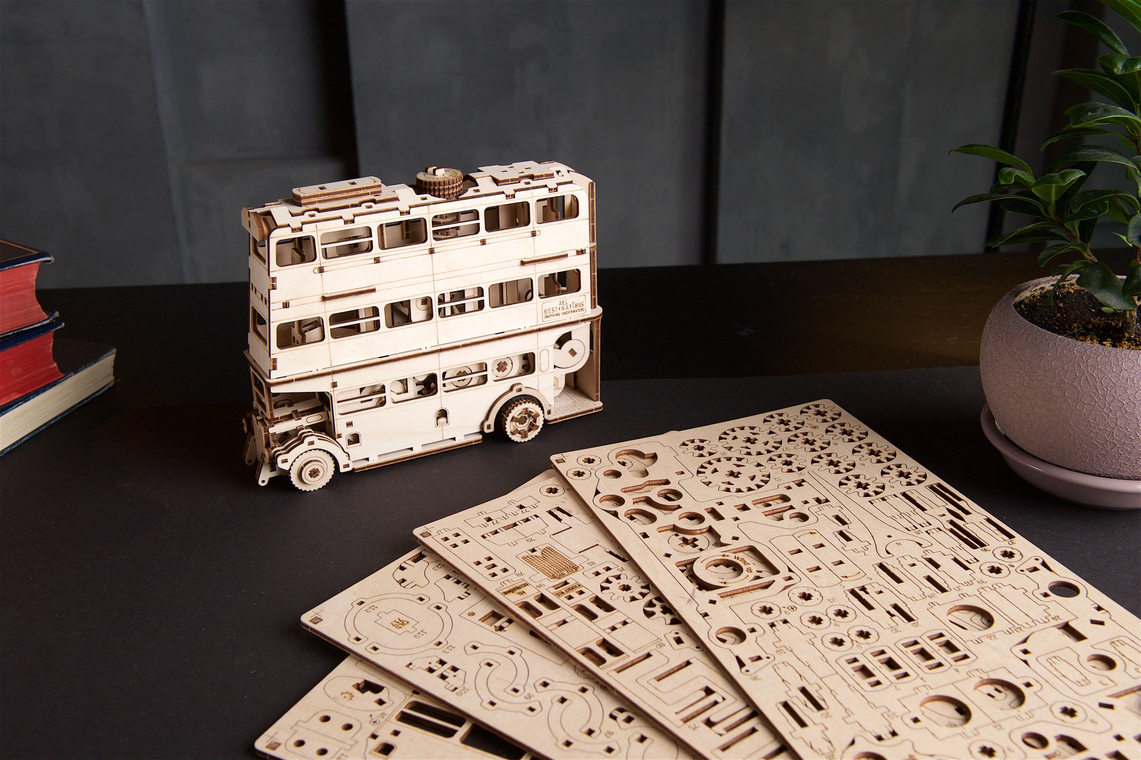 Wizard Transport Bundle | Harry Potter™ (set of 3)-Mechanical Wooden Puzzle Ugears--