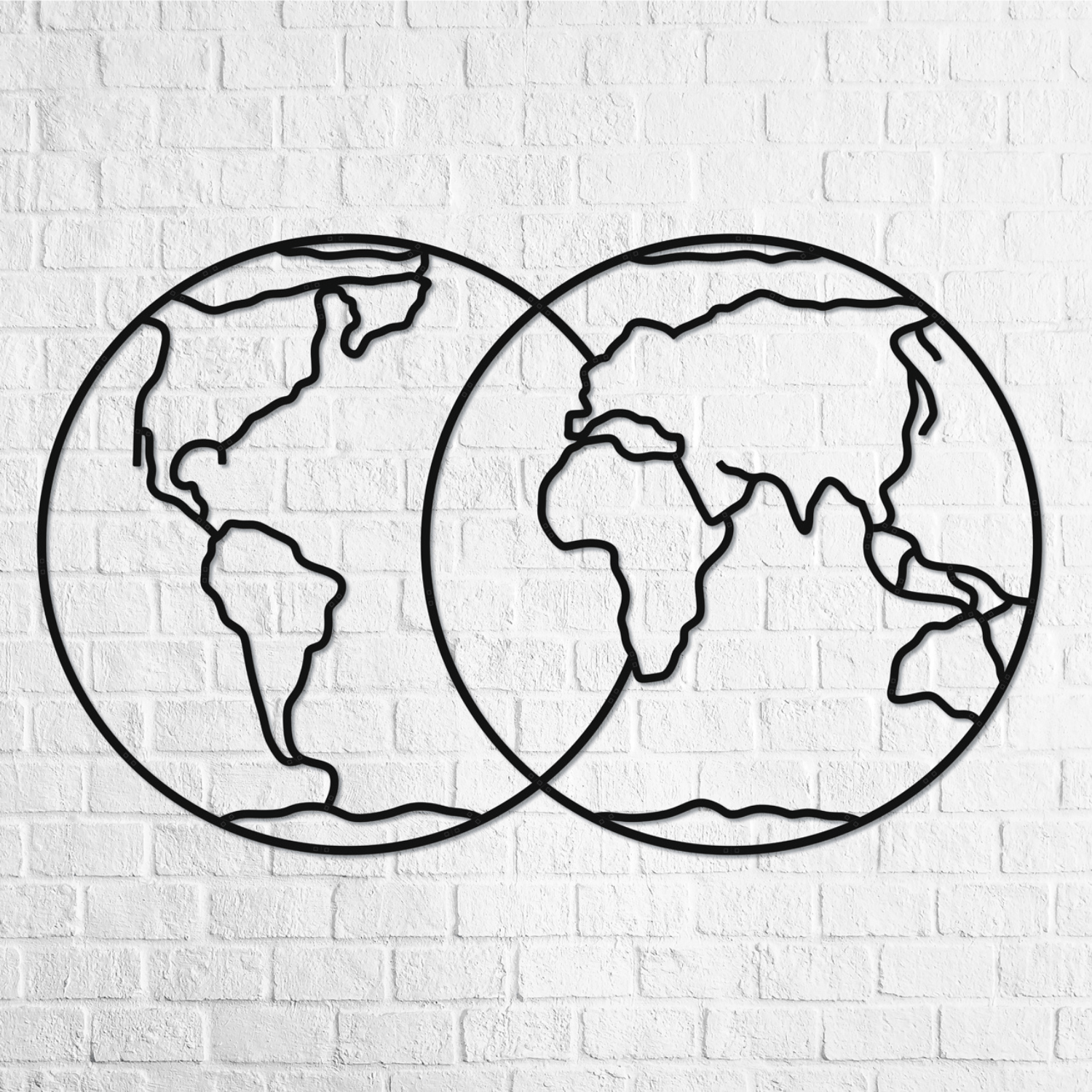 Hemispheres of the Earth | wall puzzle wall puzzle eco wood art--