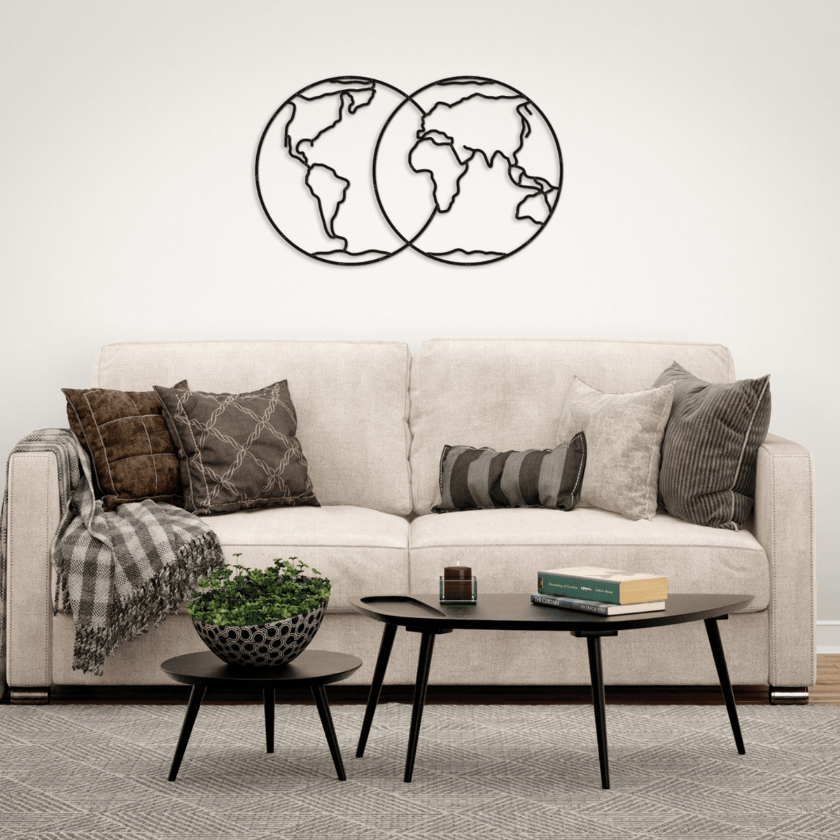 Hémisphères de la Terre | Puzzle mural-Eco-Wood-Art--