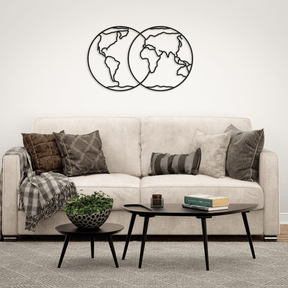 Hemispheres of the Earth | wall puzzle wall puzzle eco wood art--
