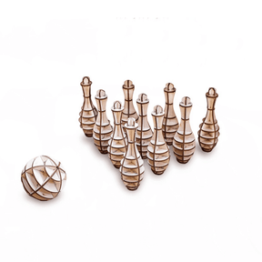Holzbausatz Bowling-Mechanisches Holzpuzzle-Eco-Wood-Art--