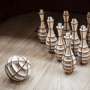 Holzbausatz Bowling-Mechanisches Holzpuzzle-Eco-Wood-Art--