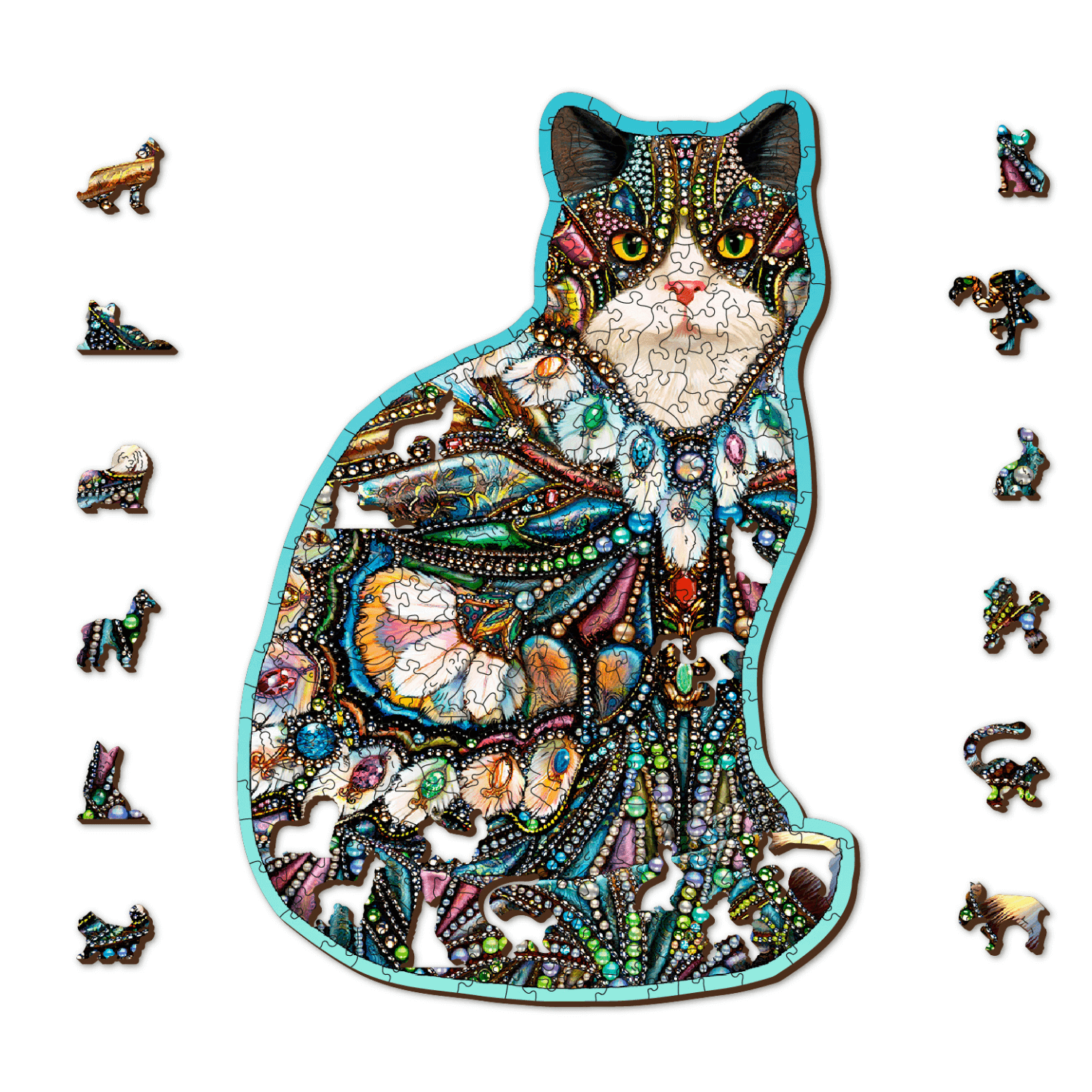 Le chat bijou Puzzle | Puzzle en bois 250-Puzzle en bois-WoodenCity--