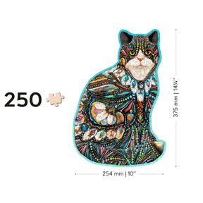 The Jewel Cat Puzzle | Wooden Puzzle 250-wood puzzle-WoodenCity--