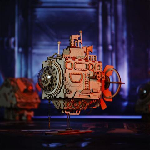 Steampunk U-Boot-Mechanisches Holzpuzzle-Robotime--