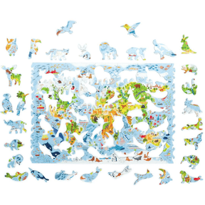 Enfants Carte du monde Puzzle en bois-Unidragon--