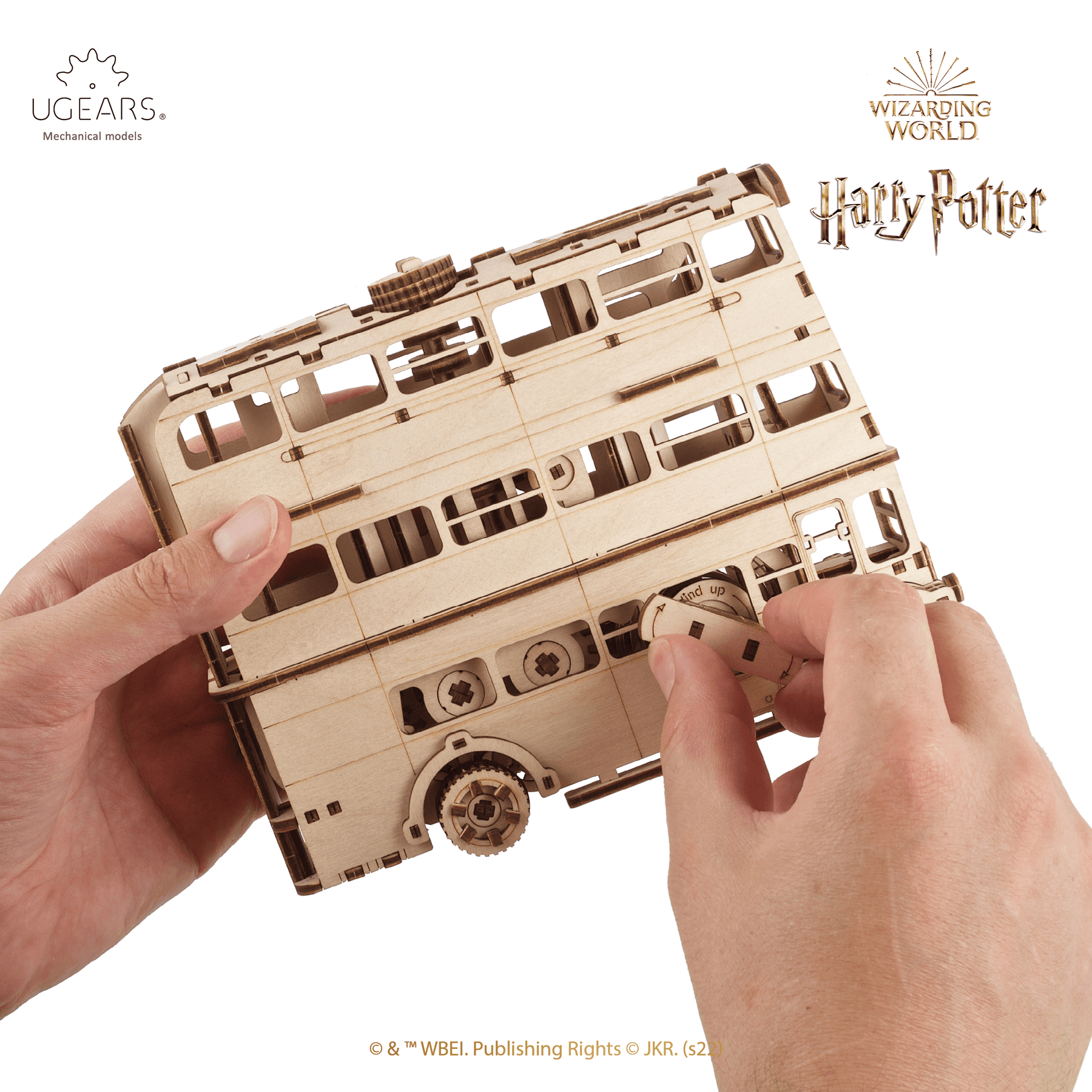 Harry Potter | Hogwarts Express™ + Knight Bus™ + Flying Ford™-Mechanische Houten Puzzel-Ugears--.