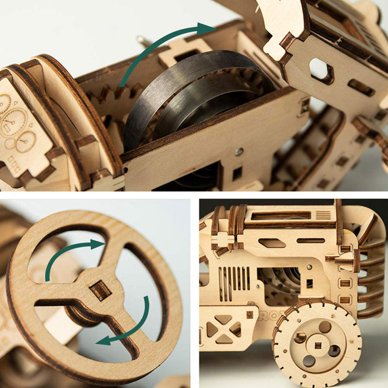 Tractor 3D puzzel - Mechanisch houten puzzel-Robotime--