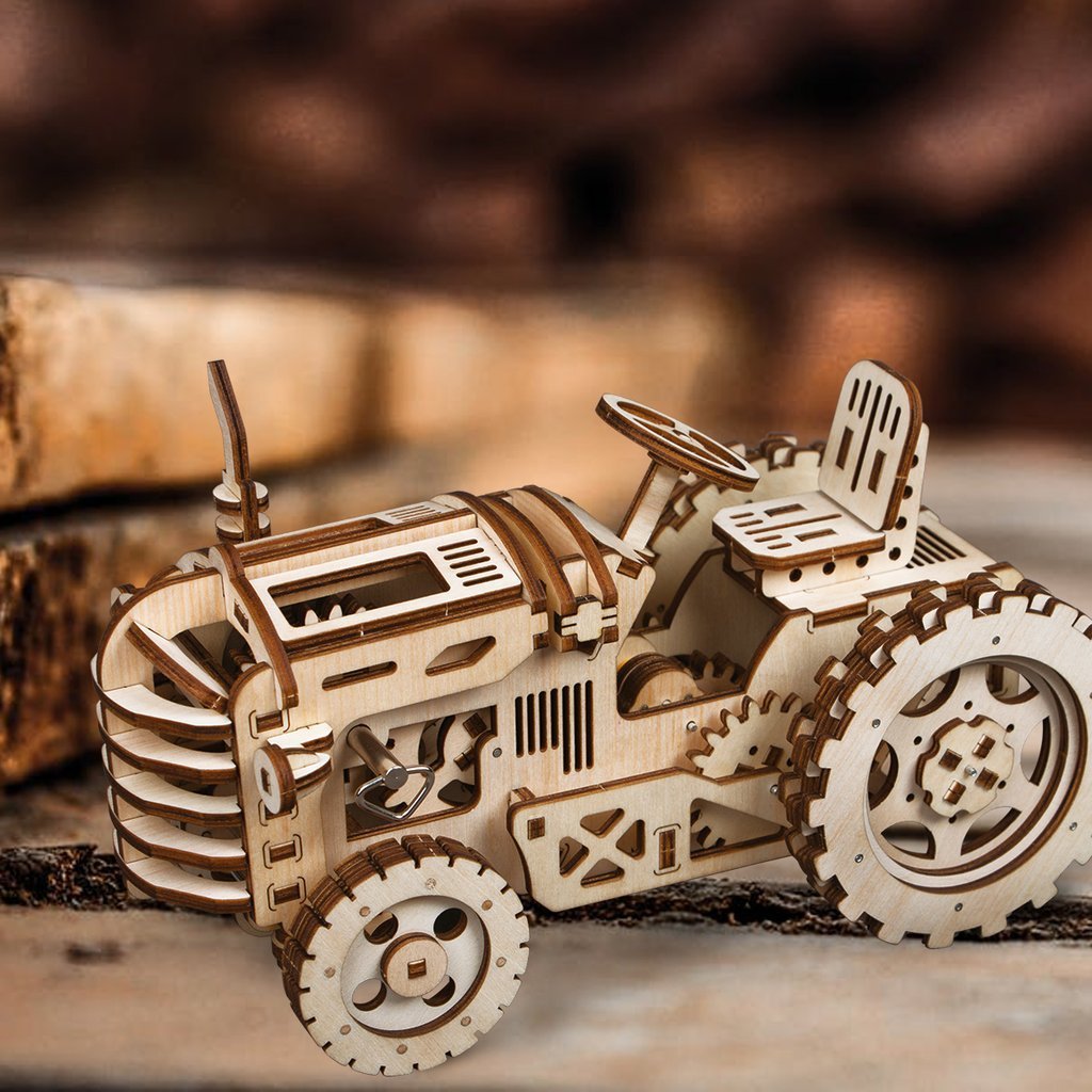 Tracteur 3D Puzzle - Puzzle mécanique en bois-Robotime--