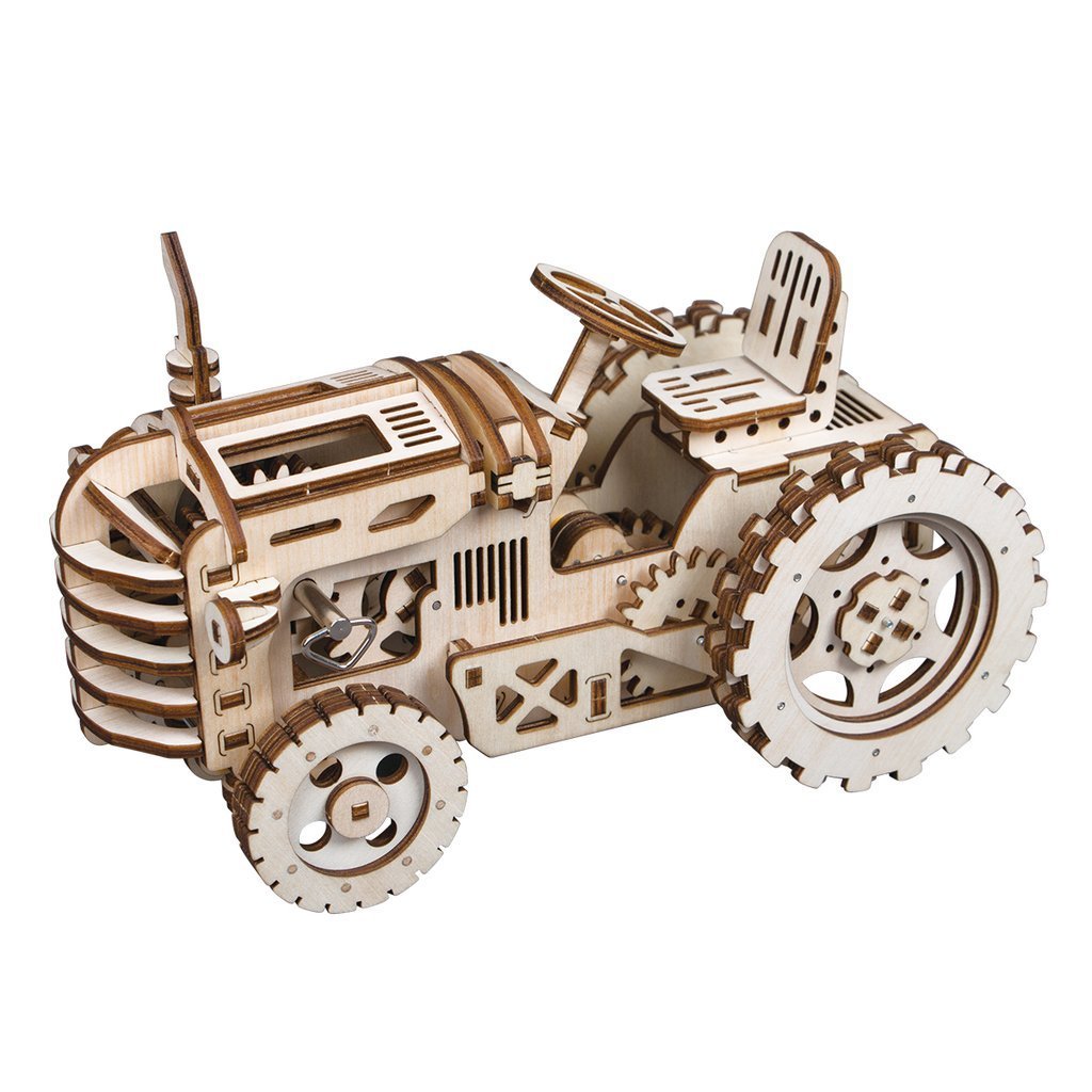 Tracteur 3D Puzzle - Puzzle mécanique en bois-Robotime--