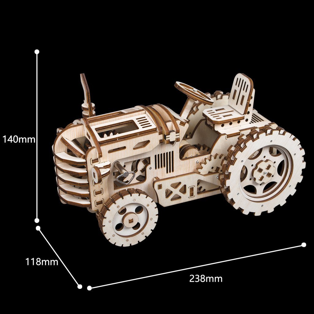 Tracteur 3D Puzzle - Puzzle mécanique en bois-Robotime--