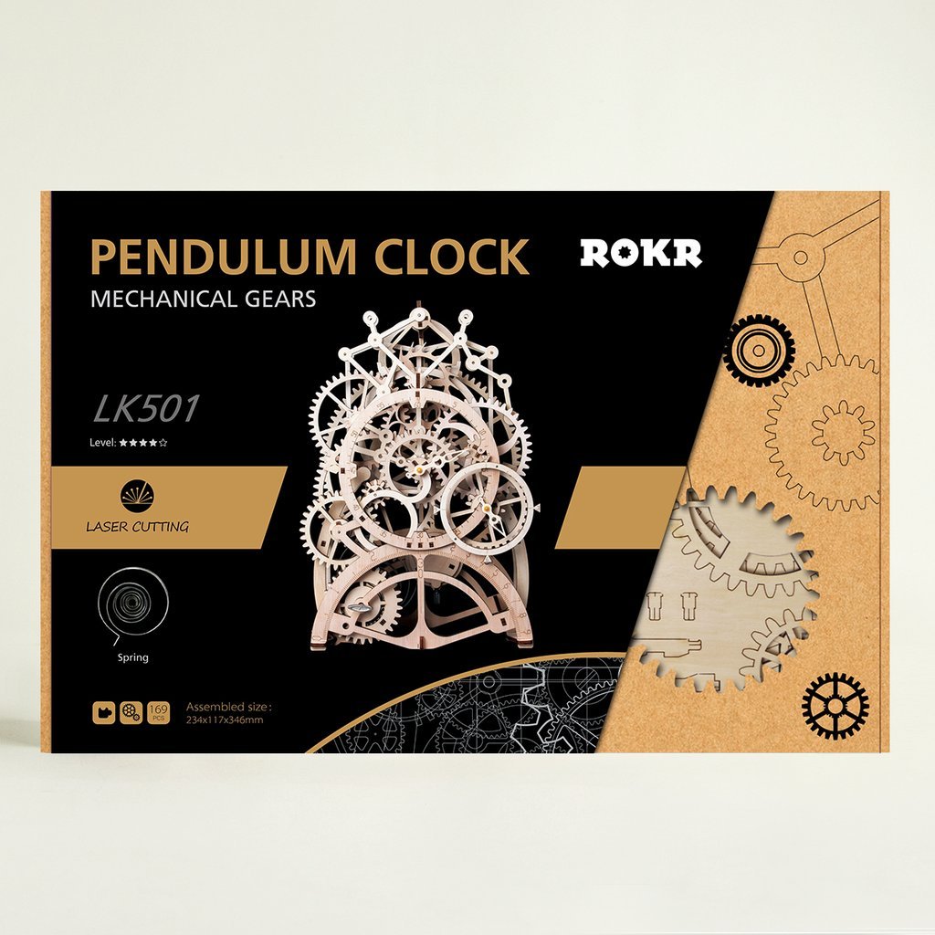Robotime – Rokr Puzzle 3d En Bois Modèle Hibou Horloge, Kit De