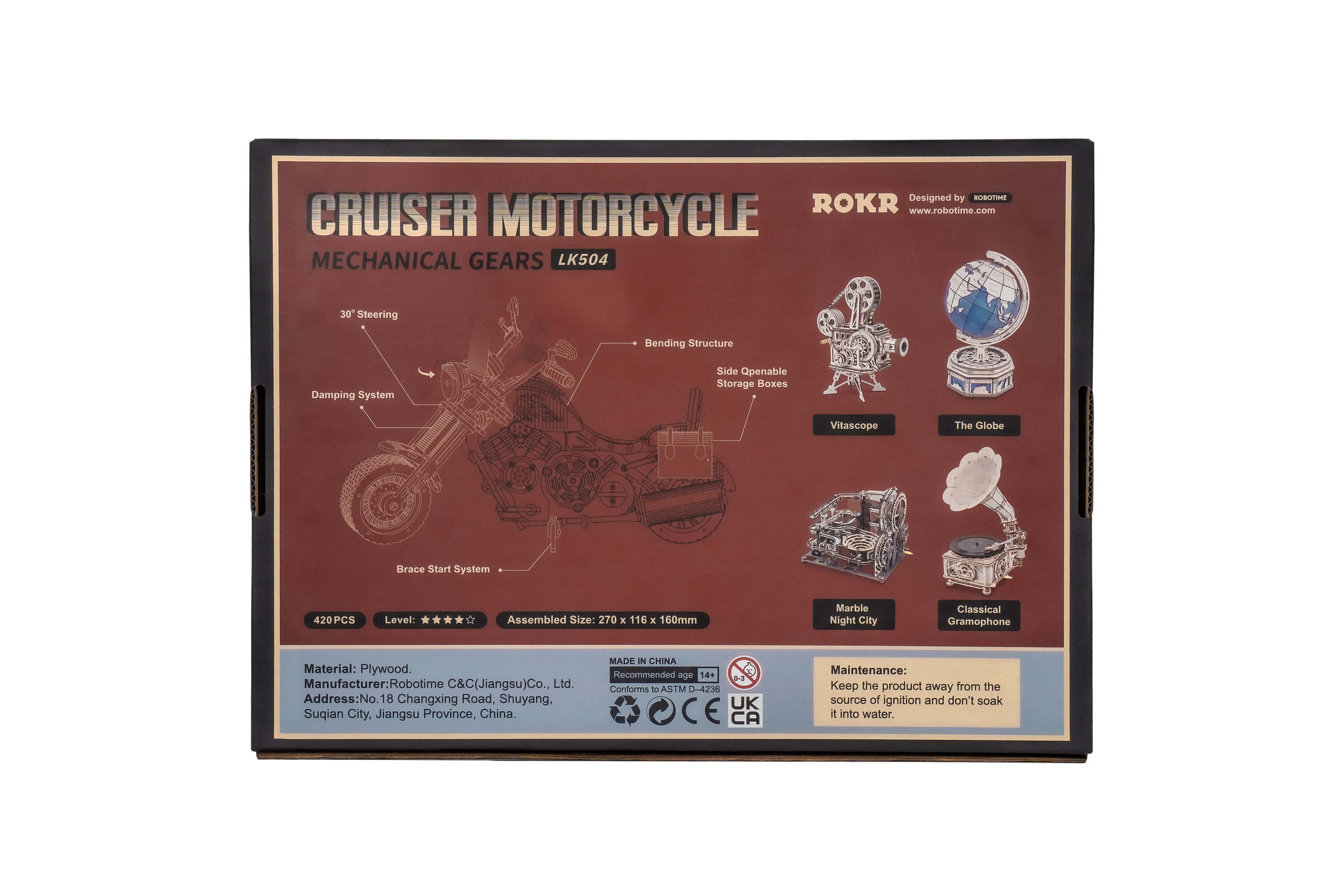 Cruiser Motorrad-3D Puzzle-Robotime--