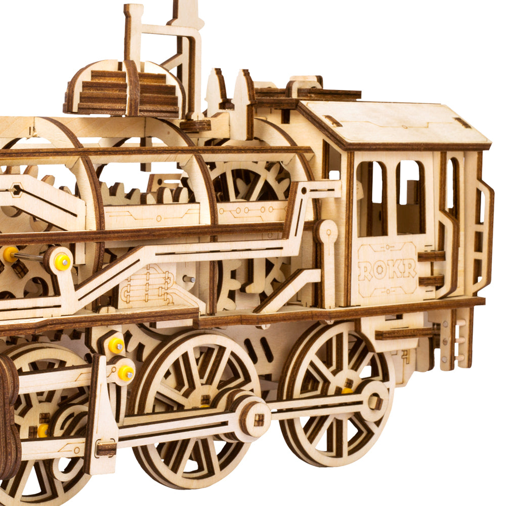 Mechanical Steam Railway Mechanical Wooden Puzzle Robotime--
