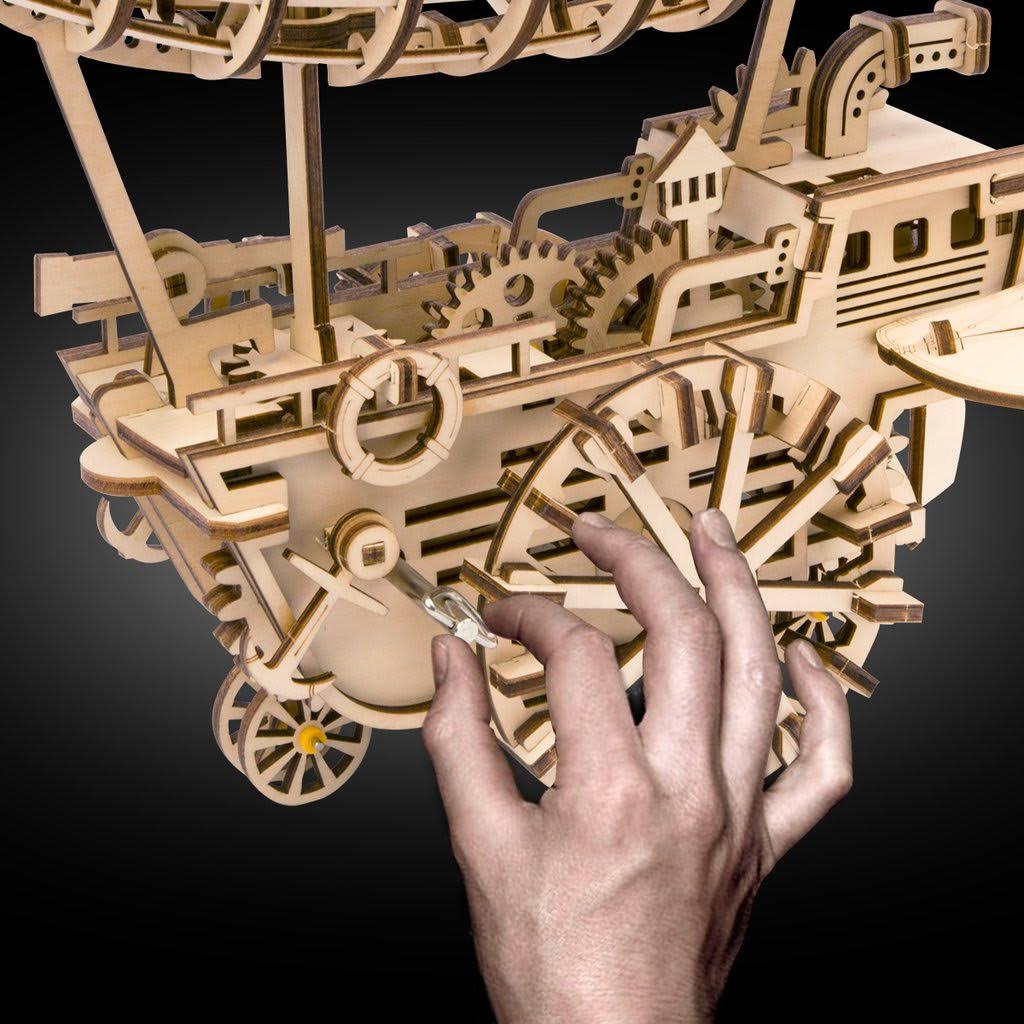 Mechanical Airship Mechanical Wooden Puzzle Robotime--