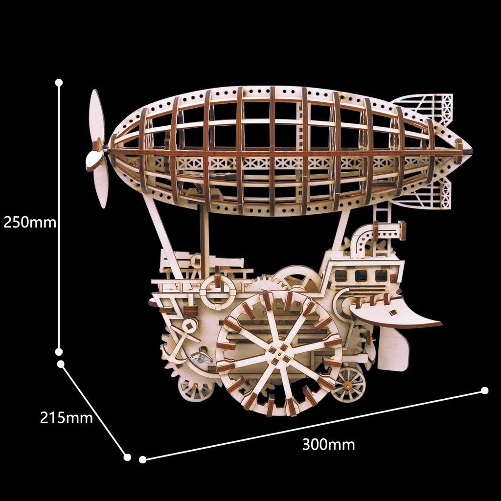 Mechanical Airship Mechanical Wooden Puzzle Robotime--